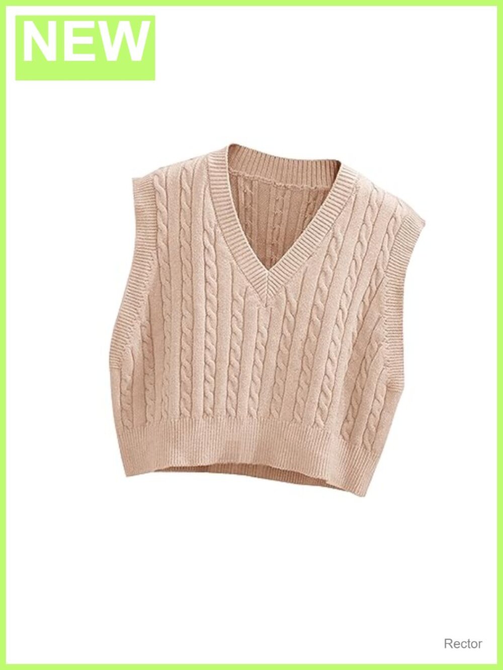 Sleeveless Sweater Vest V-Neck Argyle Knit Crop Tank Top Preppy
